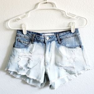 RSQ Venice Mid Rise Distressed Bleached Stretchy Cut Offs sz 5